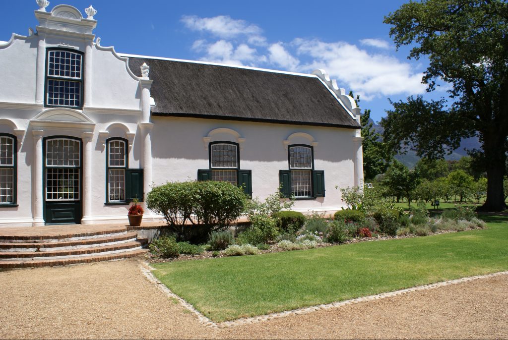 Tuin en terras van het landhuis van Boschendal